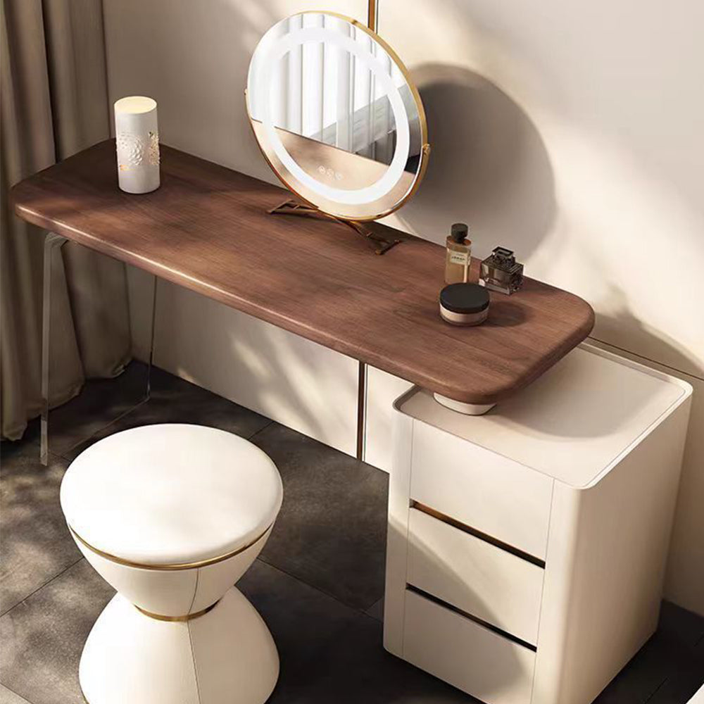 LUXORA DR1041 80-120cm Acrylic Support Solid Wood Cabinet Dressing Table