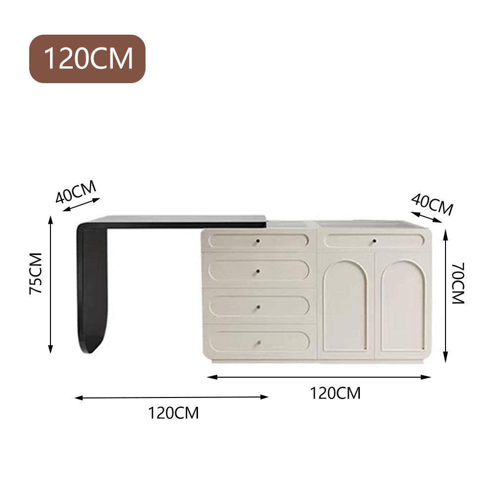 LIVARA DR1064 120cm Expandable Solid Wood Tabletop Dressing Table