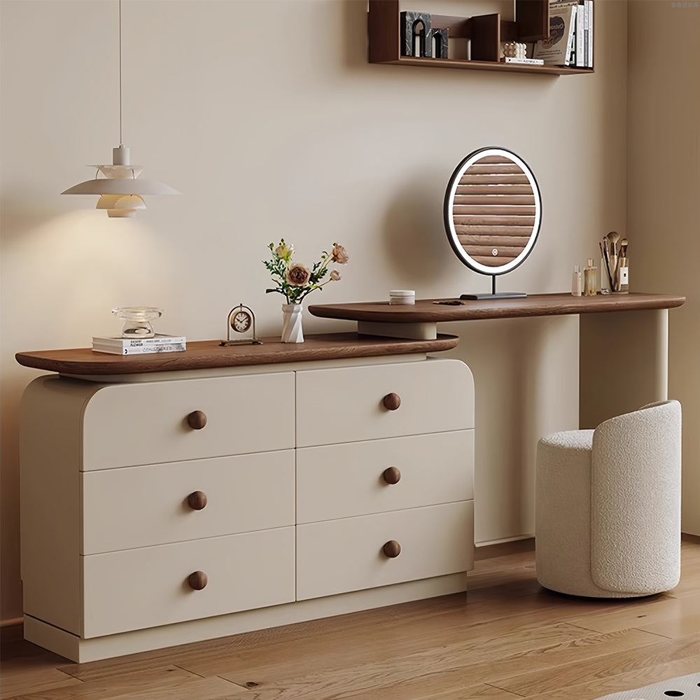 LUXORA DR1103 100-120cm Expandable Pine Frame Solid Wood Dressing Table