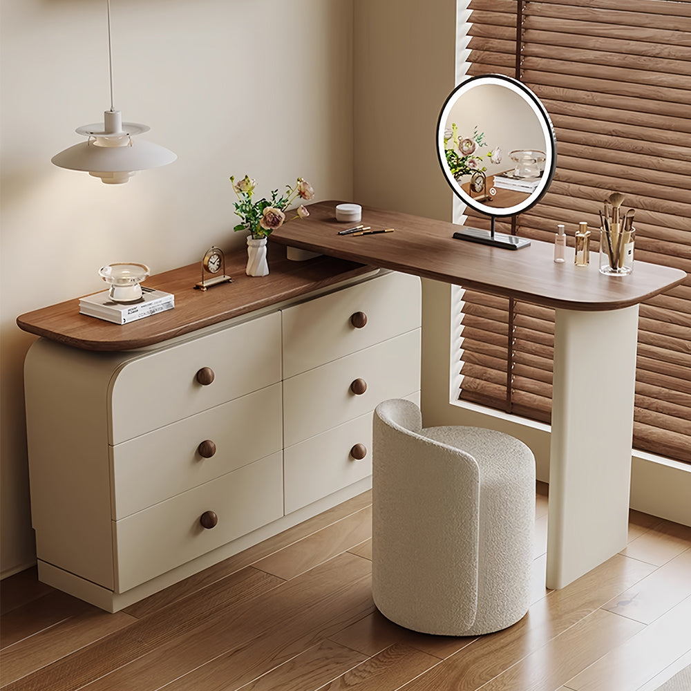 LUXORA DR1103 100-120cm Expandable Pine Frame Solid Wood Dressing Table