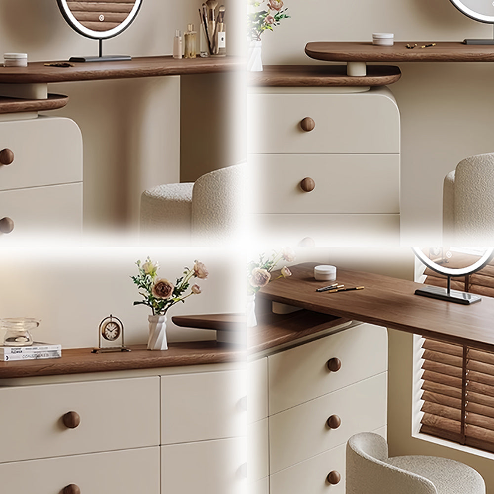 LUXORA DR1103 100-120cm Expandable Pine Frame Solid Wood Dressing Table