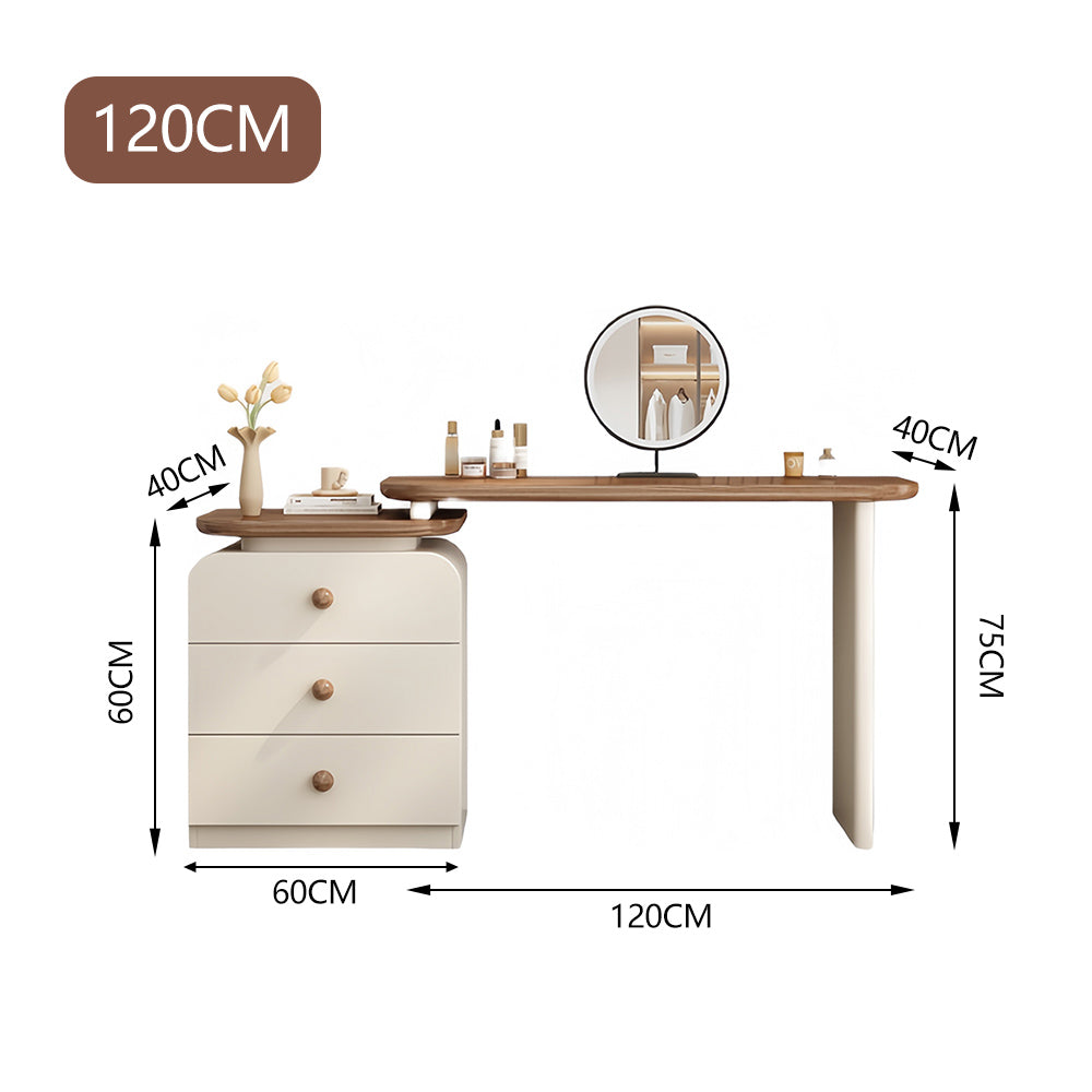 LIVARA DR1105 100-120cm Expandable Pine Frame Solid Wood Dressing Table