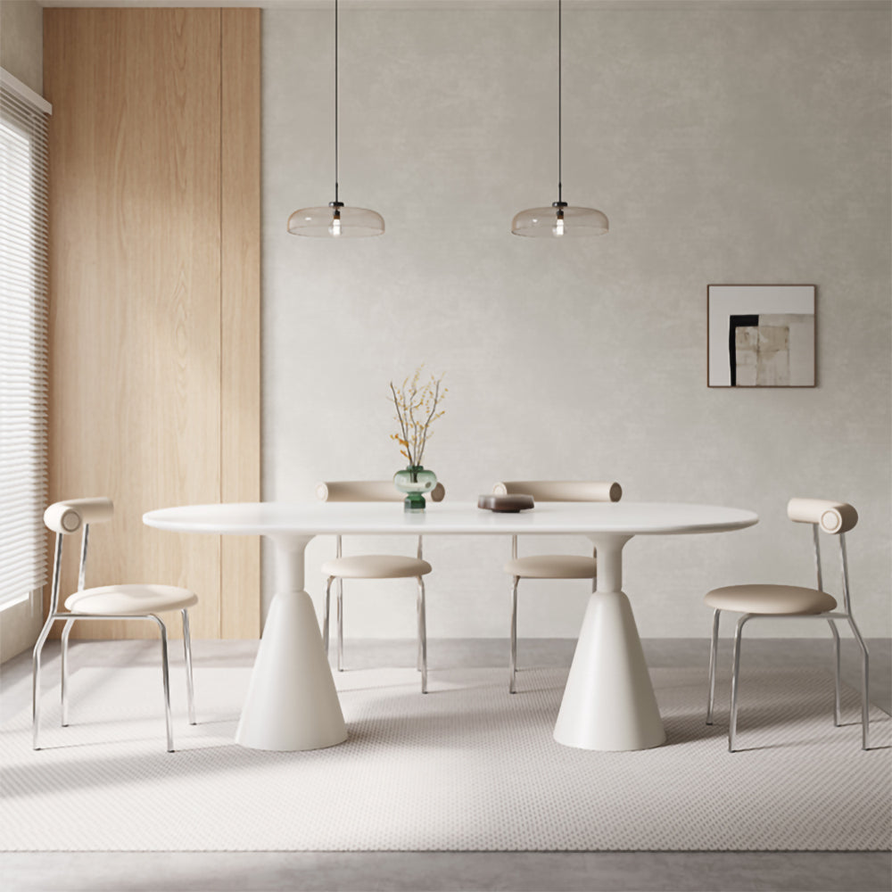 LIVARA DT1001 Minimalist Style 140-160-180cm Sintered Stone Dining Table and Chairs