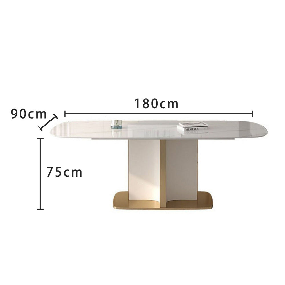 LUXORA DT1016 Light Luxury Style 140-160-180cm Sintered Stone Dining Table