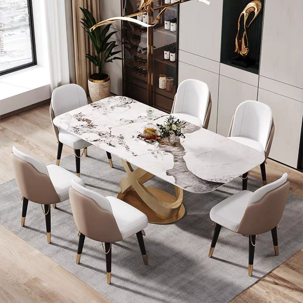 LUXORA DT1028 Light Luxury Style 140-160-180cm Sintered Stone Dining Table