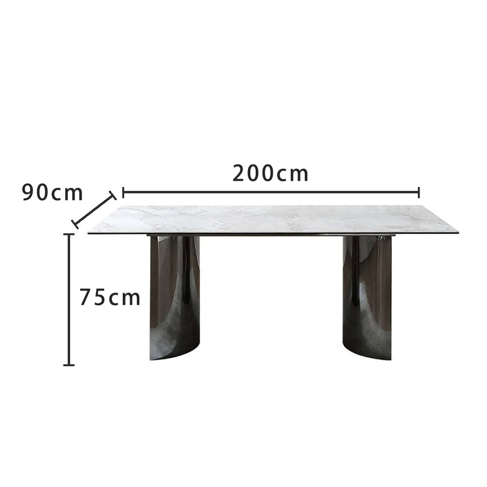 LIVARA DT1030 Minimalist Style 140-160-180-200cm Sintered Stone Dining Table