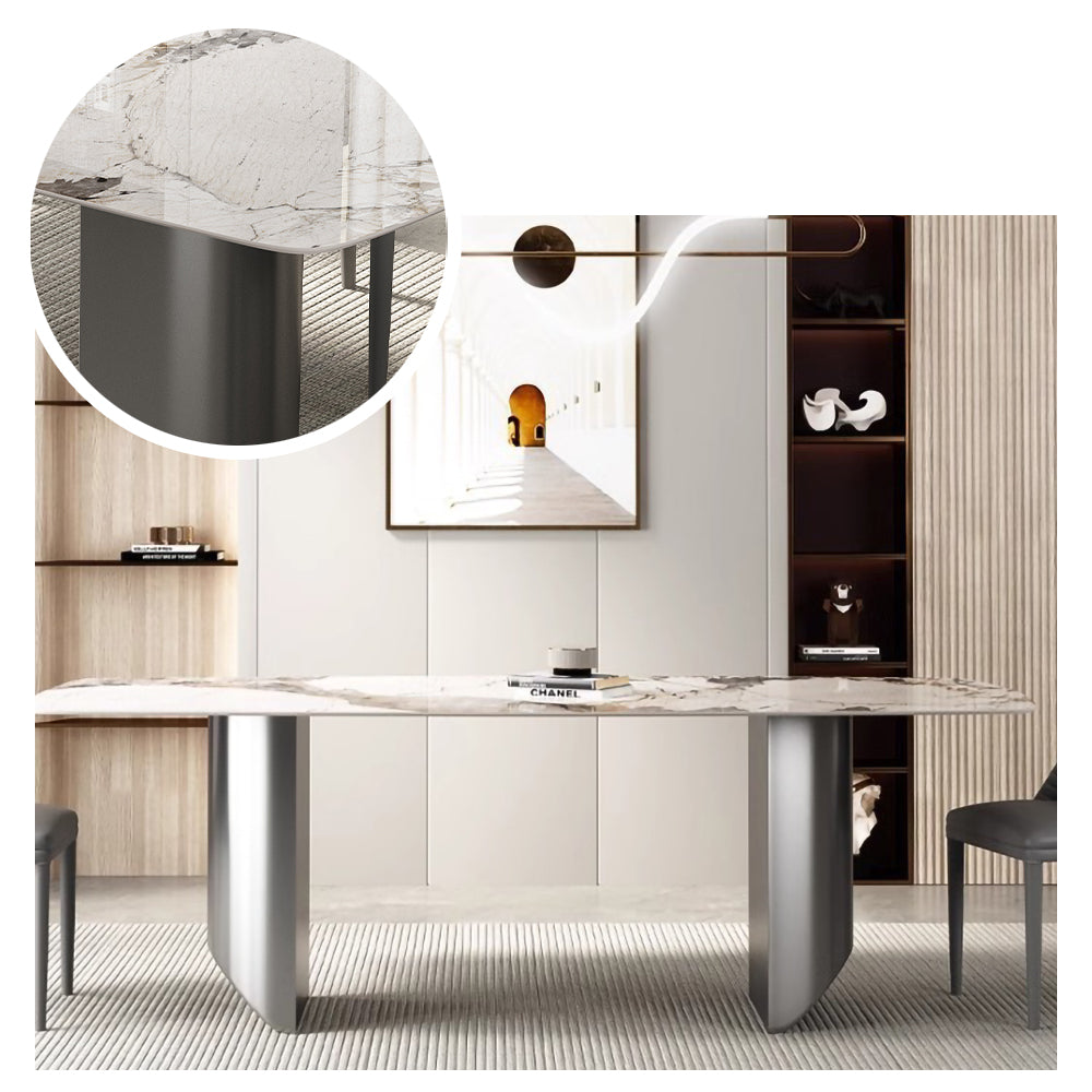 LIVARA DT1031 Modern Minimalist Style 140-160-180cm Sintered Stone Dining Table