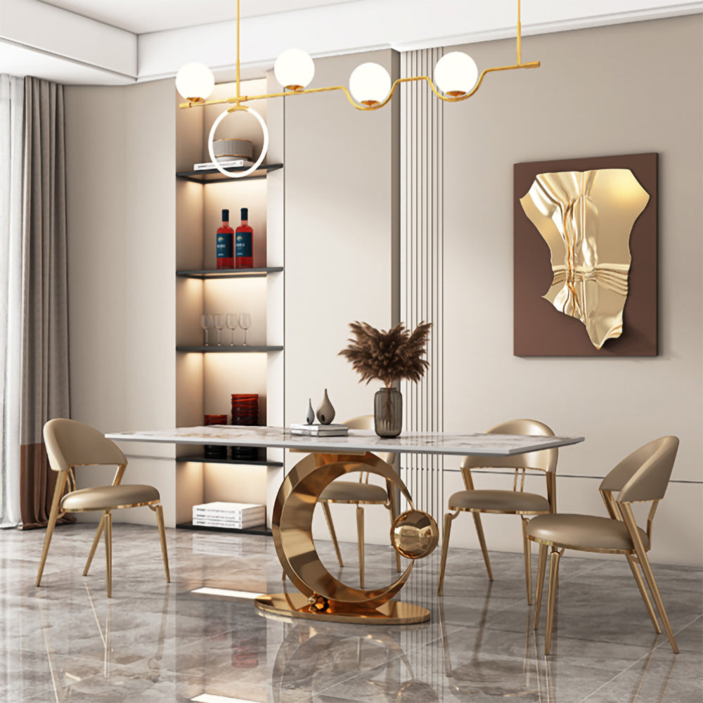 LUXORA DT1054 Light Luxury Style 140-160-180cm Sintered Stone Dining Table