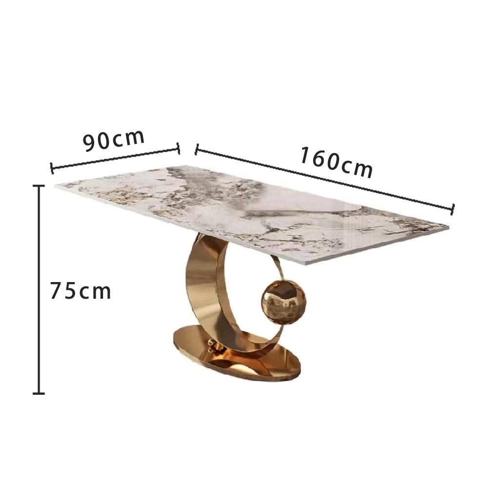 LUXORA DT1054 Light Luxury Style 140-160-180cm Sintered Stone Dining Table