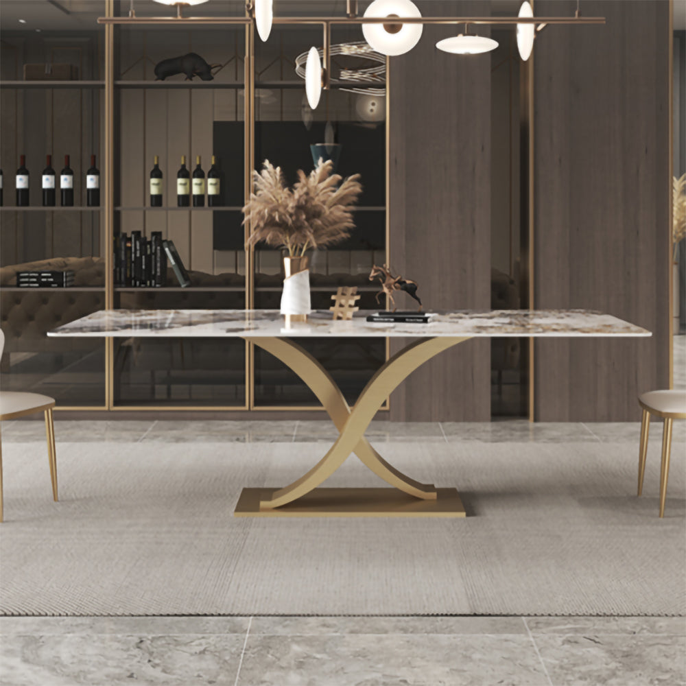 LUXORA DT1058 Light Luxury Style 130-140-160-180cm Sintered Stone Dining Table