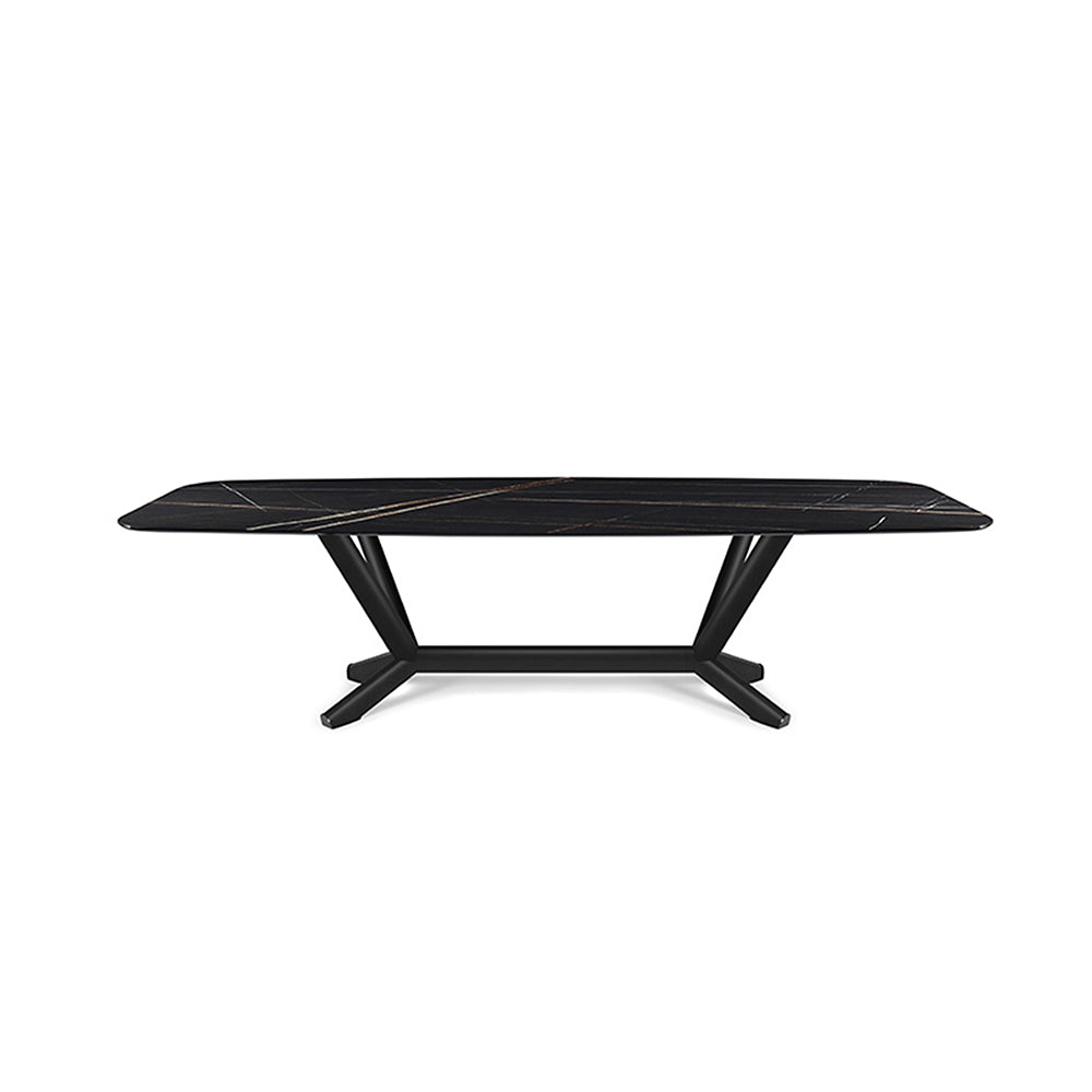 LUXORA DT1061 Minimalist Style 140-160-180-200cm Sintered Stone Dining Table-Black