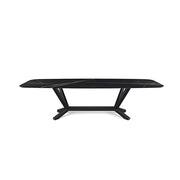 LUXORA DT1061 Minimalist Style 140-160-180-200cm Sintered Stone Dining Table-Black