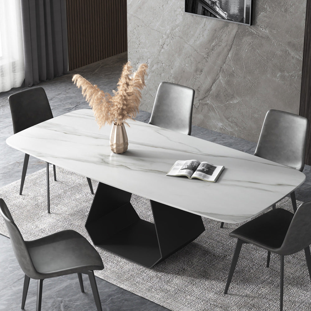 LUXORA DT1063 Modern Simplicity Style 130-140-160-180cm Sintered Stone Dining Table-White