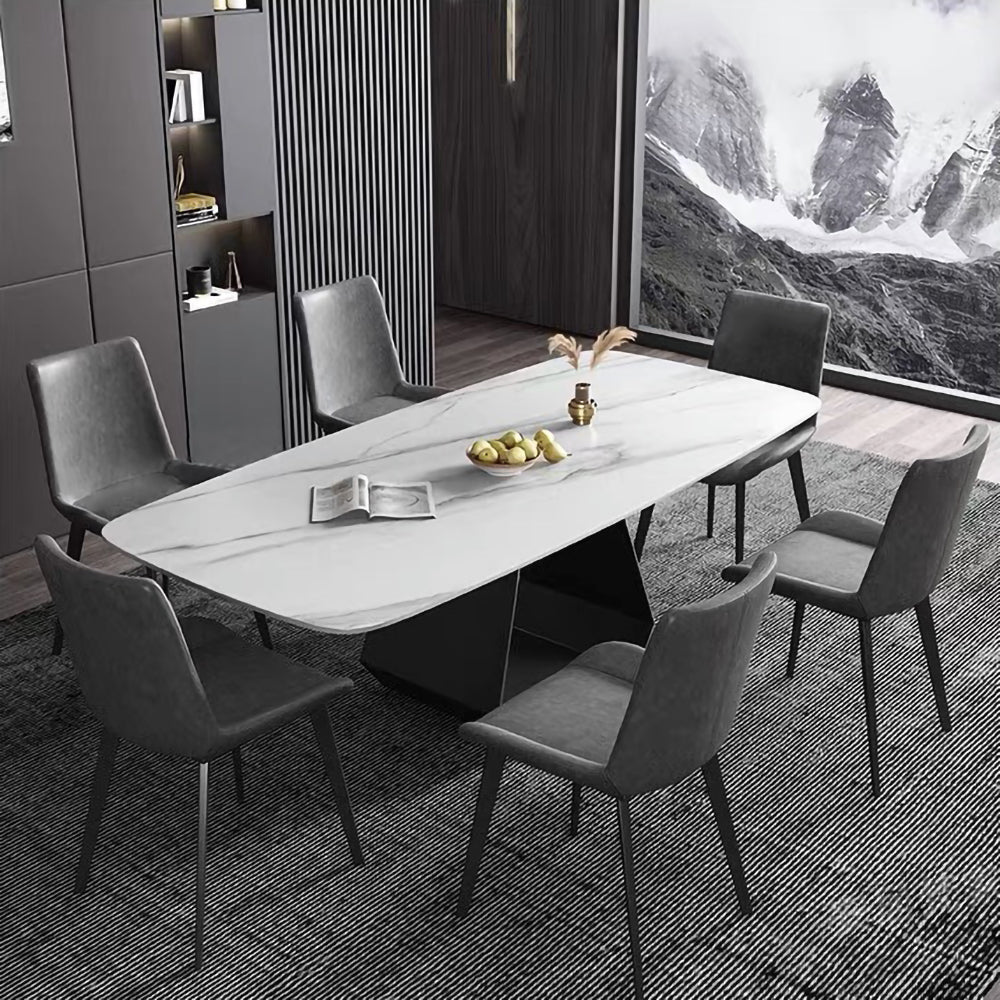 LUXORA DT1063 Modern Simplicity Style 130-140-160-180cm Sintered Stone Dining Table-White