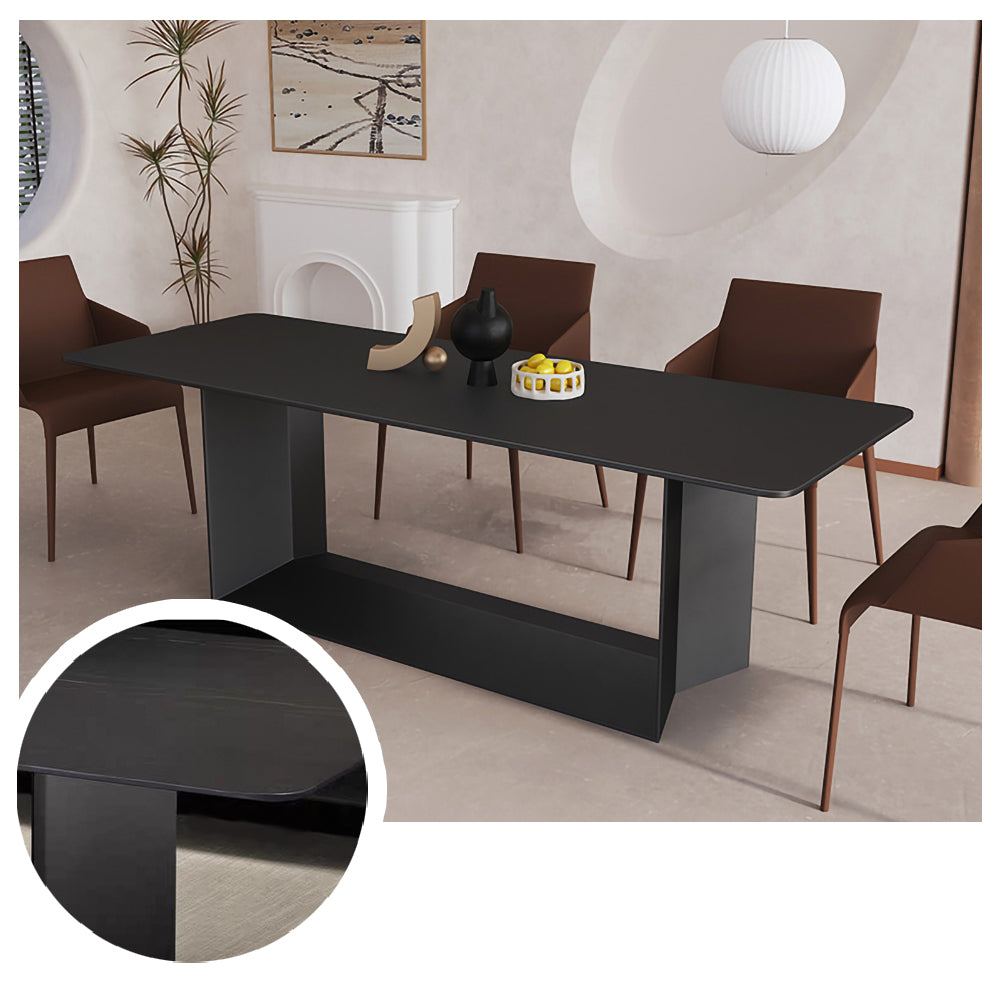 LIVARA DT1065 Modern Simplicity Style 140-160-180cm Sintered Stone Dining Table-Black