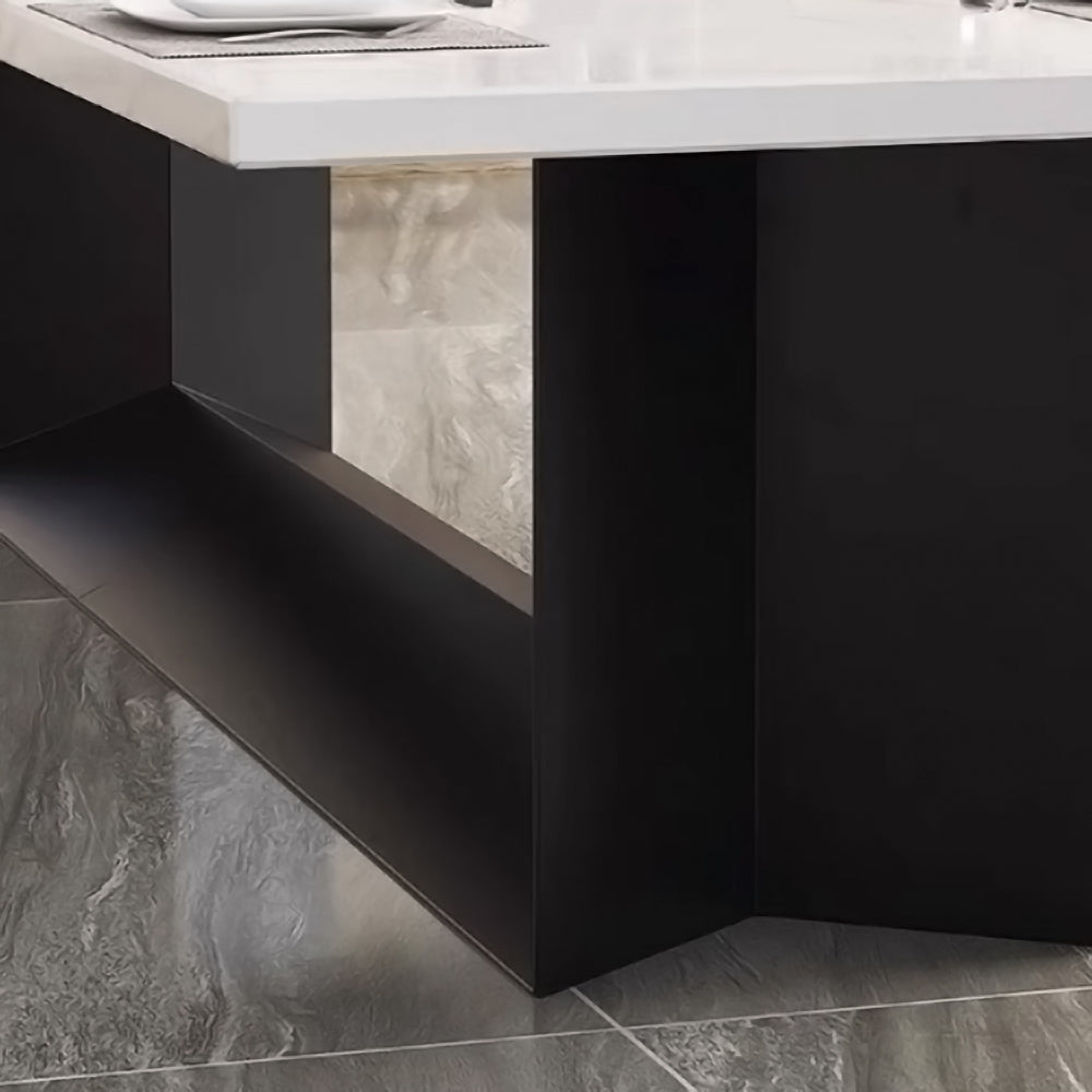 LIVARA DT1065 Modern Simplicity Style 140-160-180cm Sintered Stone Dining Table-White&Black