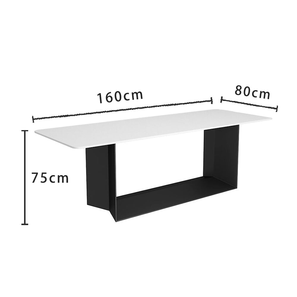 LIVARA DT1065 Modern Simplicity Style 140-160-180cm Sintered Stone Dining Table-White&Black