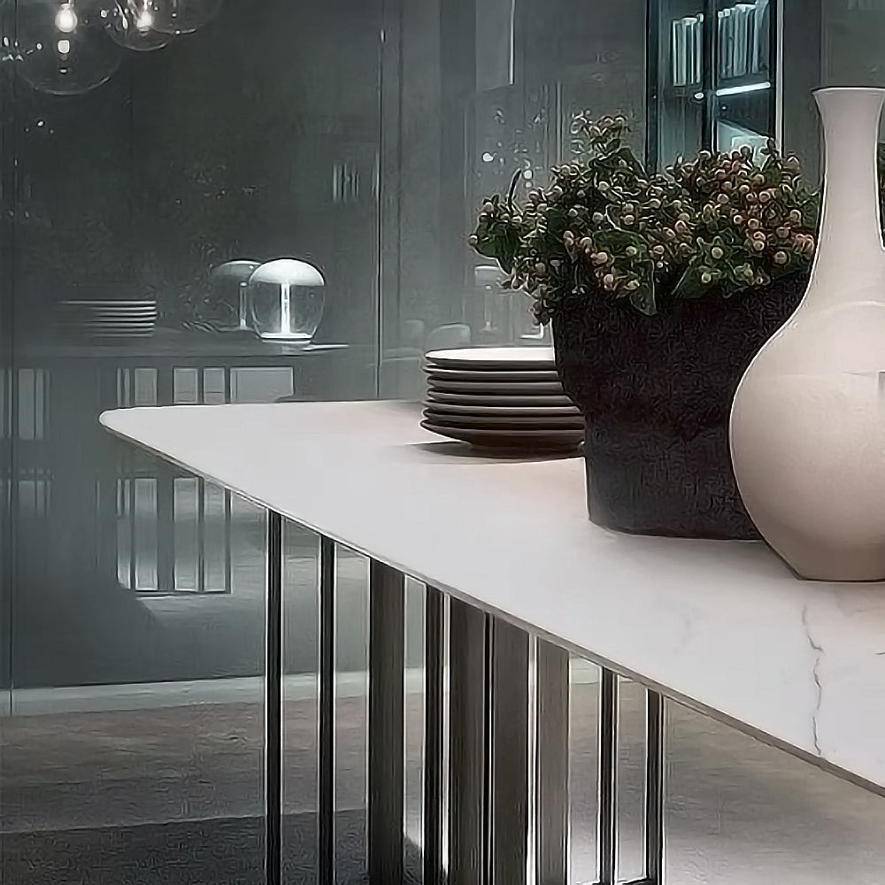 LIVARA DT1067 Minimalist Style 130-140-160-180cm Sintered Stone Dining Table