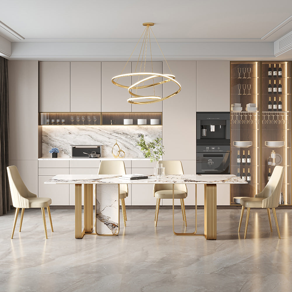 LUXORA DT1070 Light Luxury Style 140-160-180cm Sintered Stone Dining Table