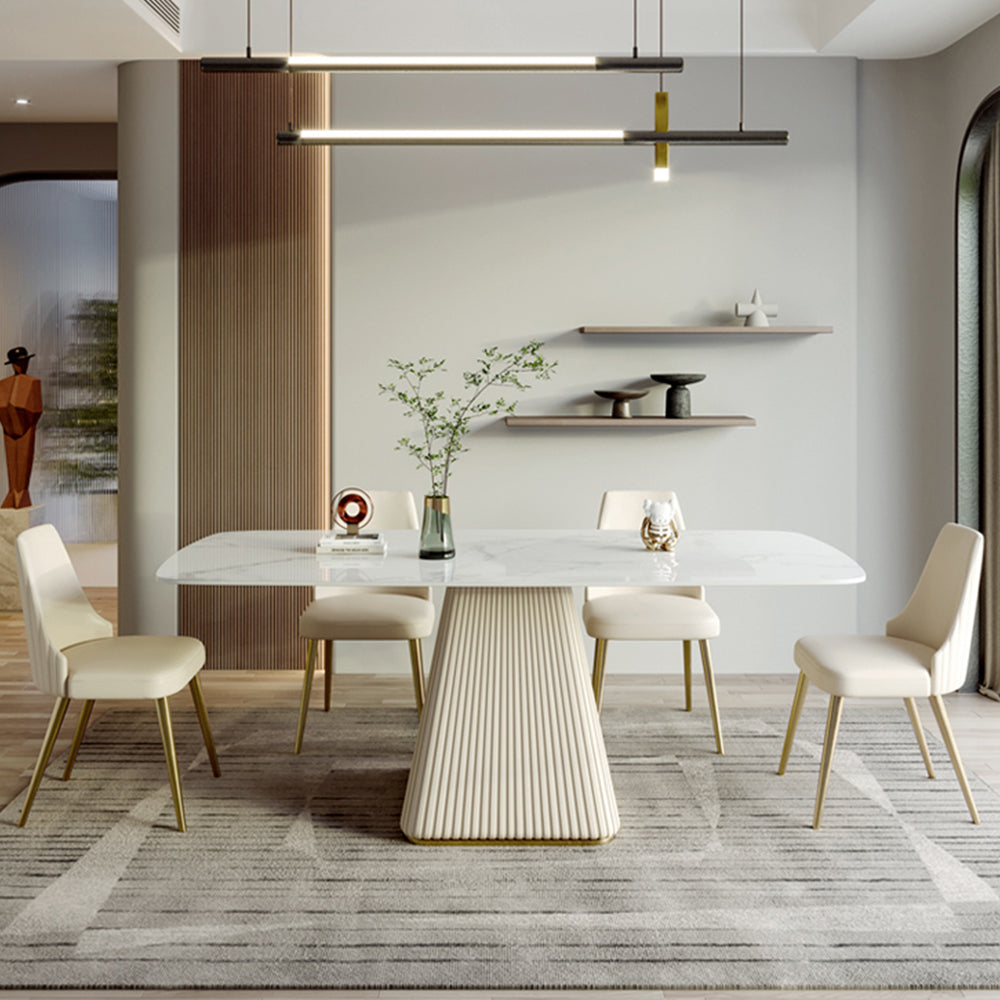 LUXORA DT1100 140/160/180cm Length Sintered Stone Tabletop Dining Table Carbon Steel Legs