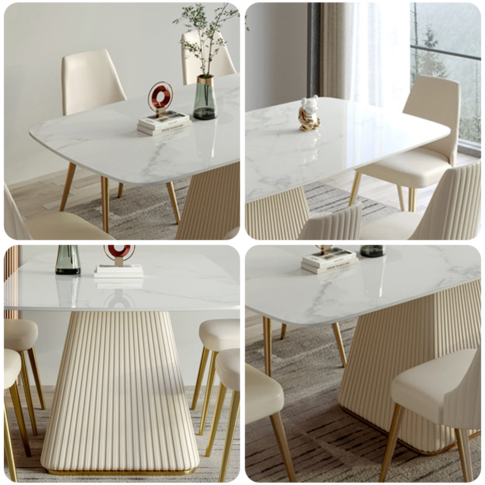 LUXORA DT1100 140/160/180cm Length Sintered Stone Tabletop Dining Table Carbon Steel Legs