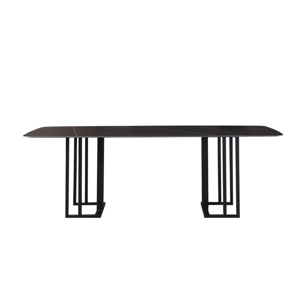 LIVARA DT1101 140/160/180cm Length Sintered Stone Tabletop Dining Table Carbon Steel Legs