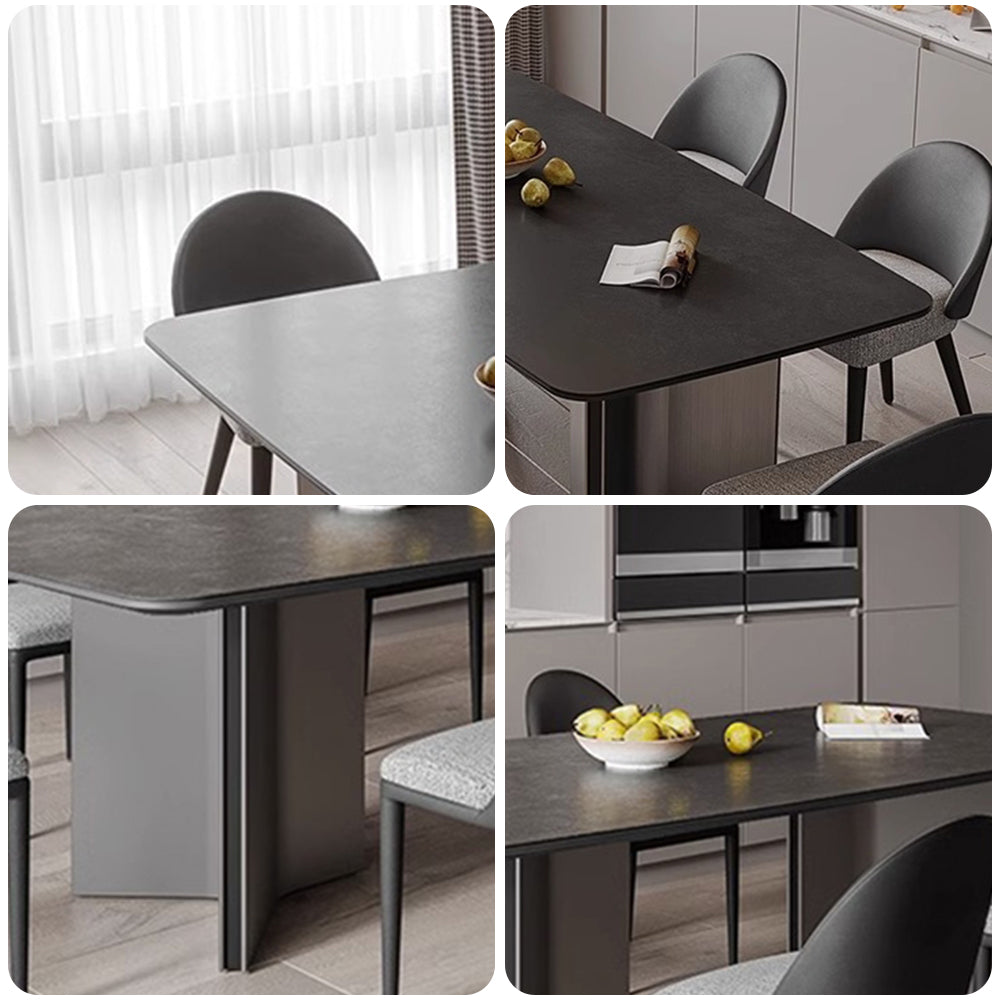 LUXORA DT1103 140/160/180cm Length Sintered Stone Tabletop Dining Table Carbon Steel Legs