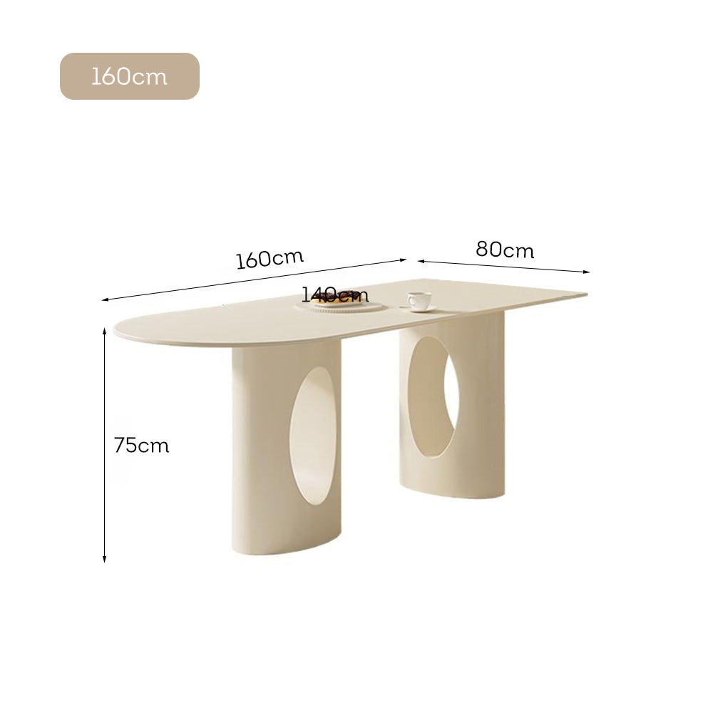 LUXORA DT1104 140/160/180cm Length Sintered Stone Tabletop Dining Table Minimalist Style