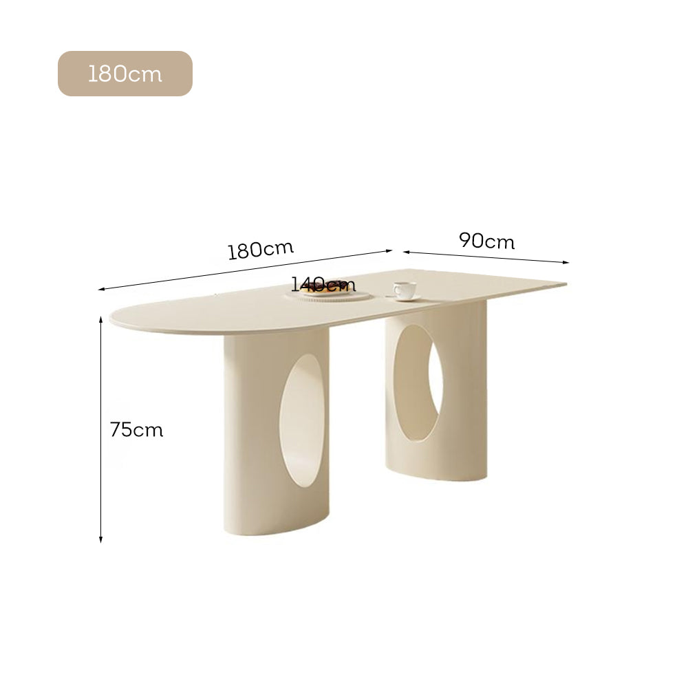 LUXORA DT1104 140/160/180cm Length Sintered Stone Tabletop Dining Table Minimalist Style