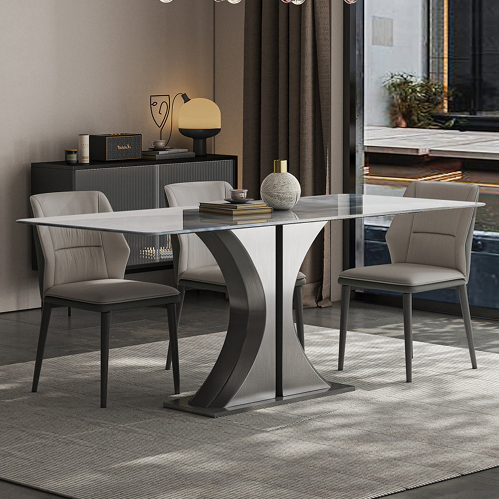 LUXORA DT1110 140/160/180cm Length Sintered Stone Tabletop Dining Table Stainless Steel Frame