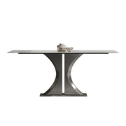 LUXORA DT1110 140/160/180cm Length Sintered Stone Tabletop Dining Table Stainless Steel Frame