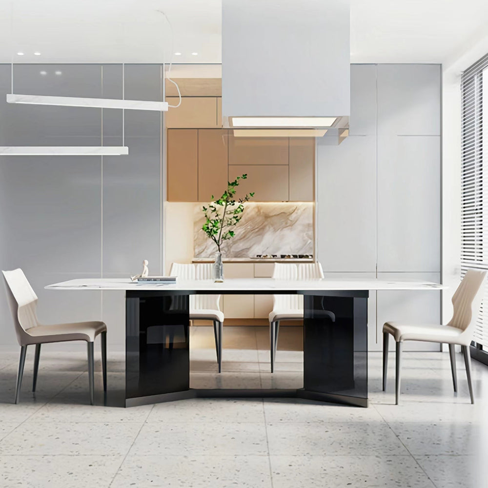 LUXORA DT1119 140/160/180cm Length Sintered Stone Tabletop Dining Table Stainless Steel Frame