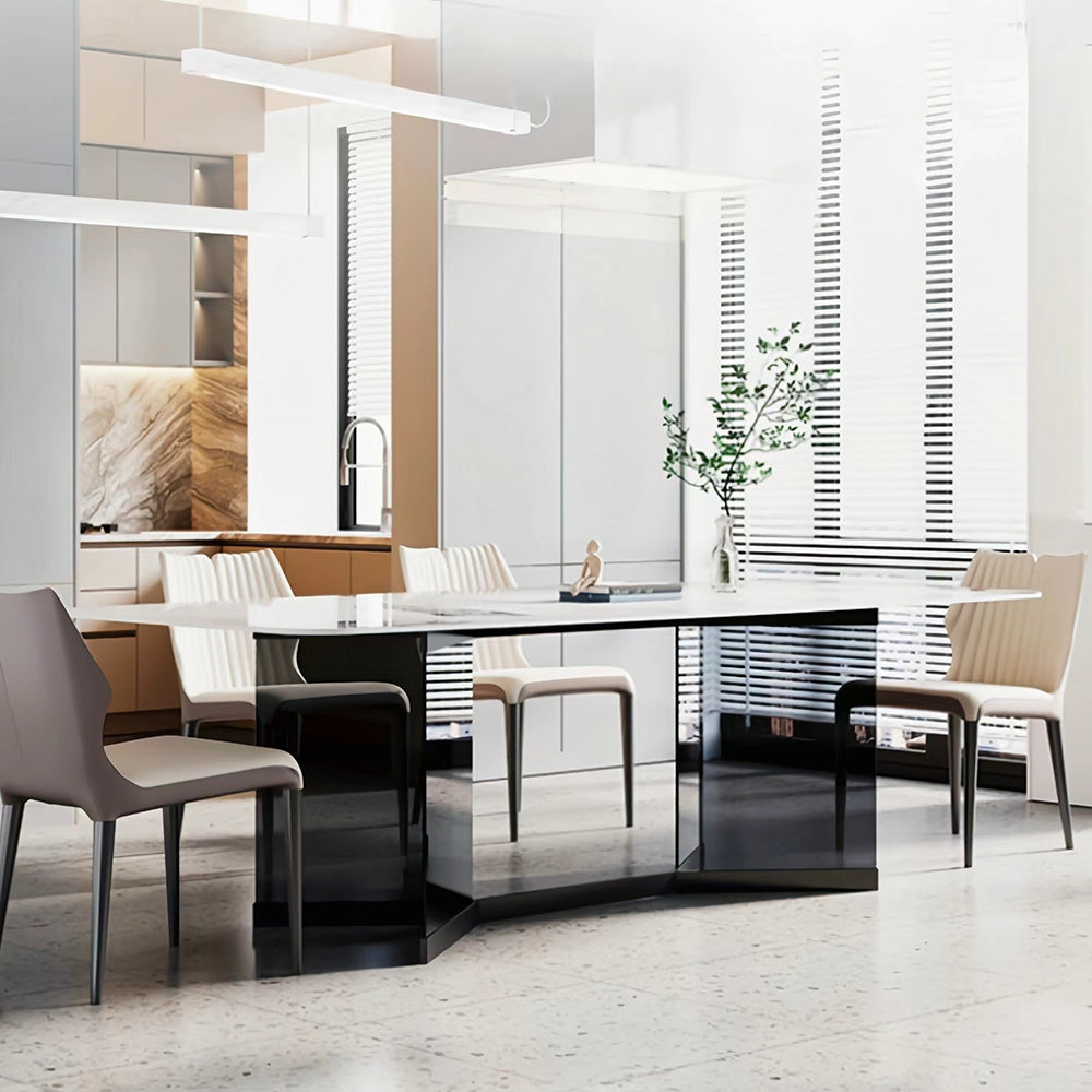 LUXORA DT1119 140/160/180cm Length Sintered Stone Tabletop Dining Table Stainless Steel Frame