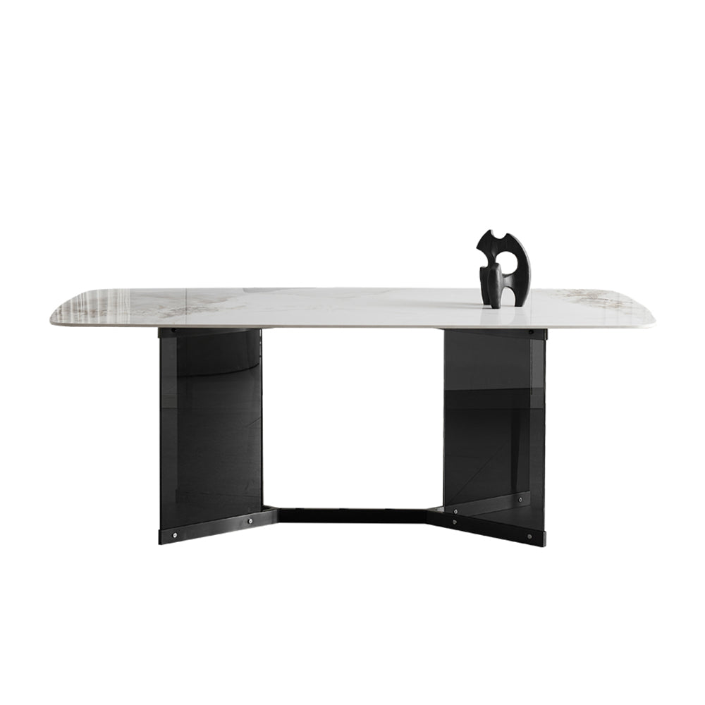LUXORA DT1119 140/160/180cm Length Sintered Stone Tabletop Dining Table Stainless Steel Frame