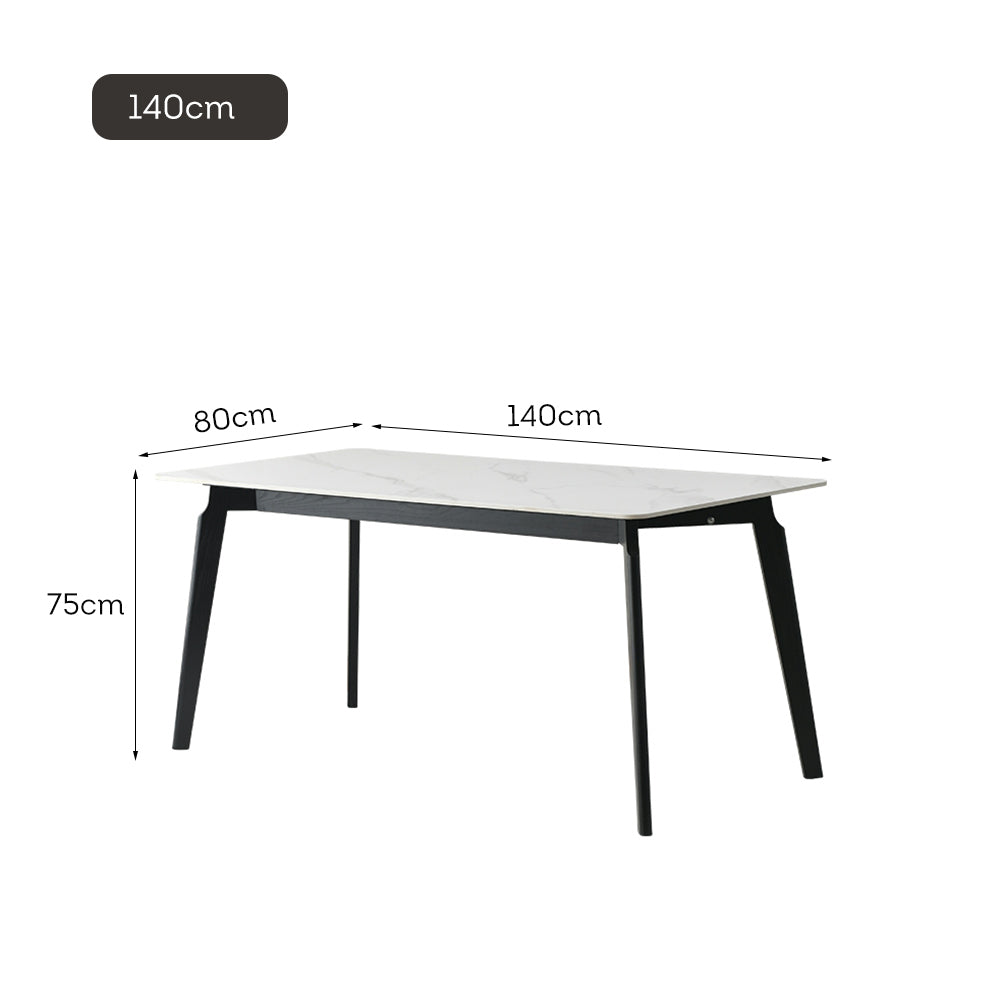 LIVARA DT1121 140/160/180cm Length Sintered Stone Tabletop Dining Table Carbon Steel Legs
