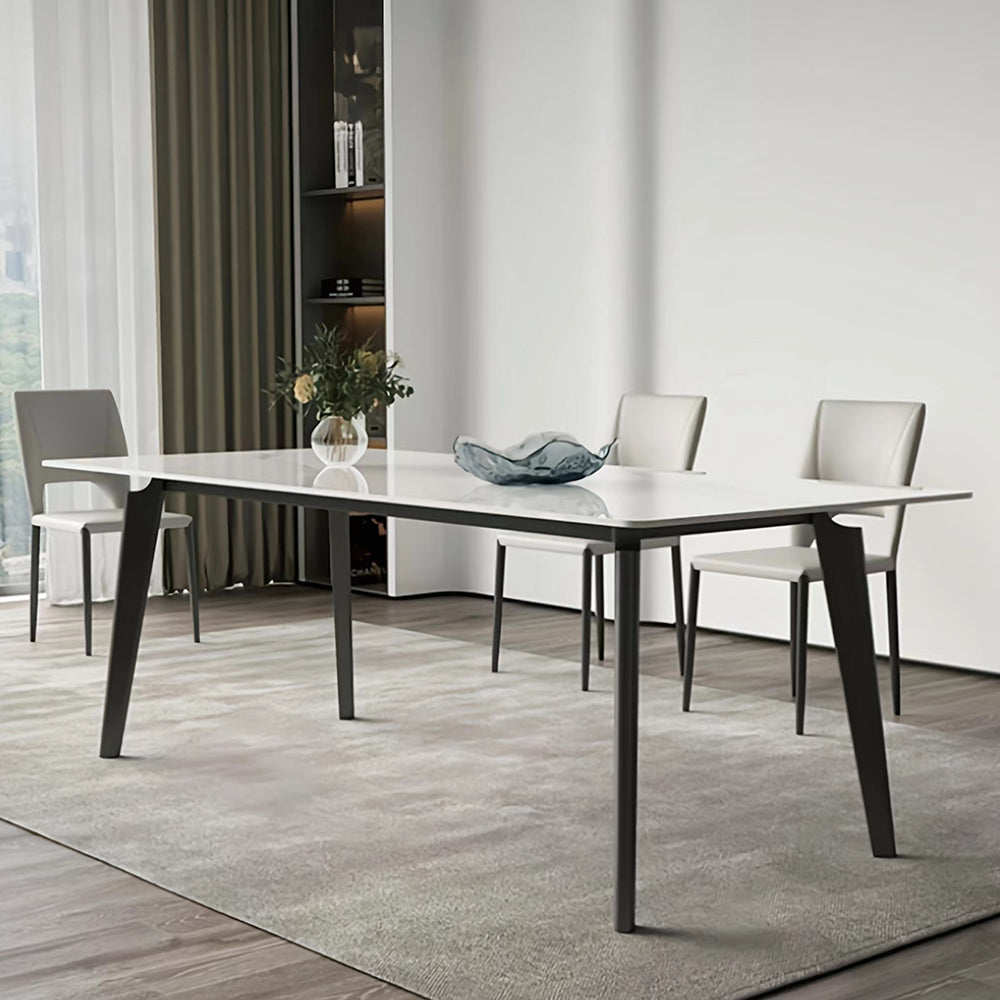 LIVARA DT1121 140/160/180cm Length Sintered Stone Tabletop Dining Table Carbon Steel Legs