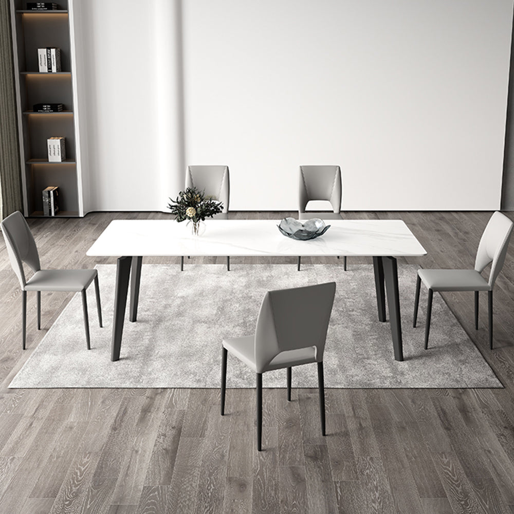 LIVARA DT1121 140/160/180cm Length Sintered Stone Tabletop Dining Table Carbon Steel Legs