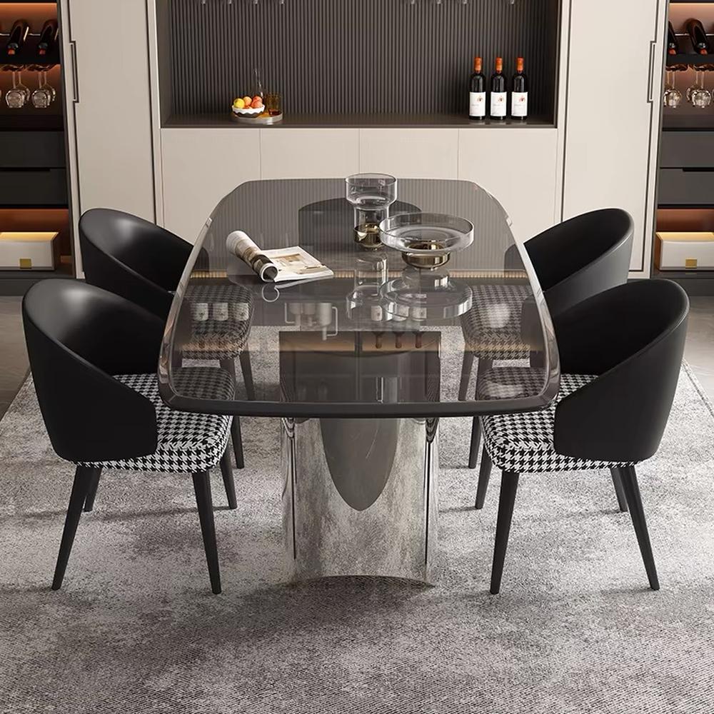 LUXORA DT1157 Minimalist Style 160-180-200cm Tempered Glass Dining Table