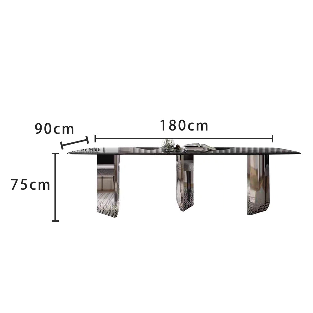 LUXORA DT1157 Minimalist Style 160-180-200cm Tempered Glass Dining Table