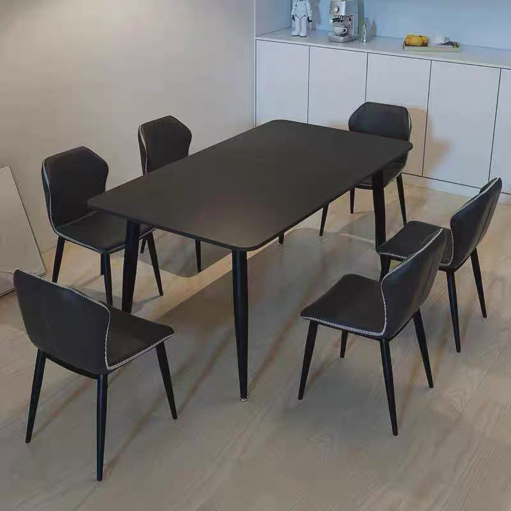 LIVARA DT1162 Minimalist Style 130-140-160-180cm Sintered Stone Dining Table-Black