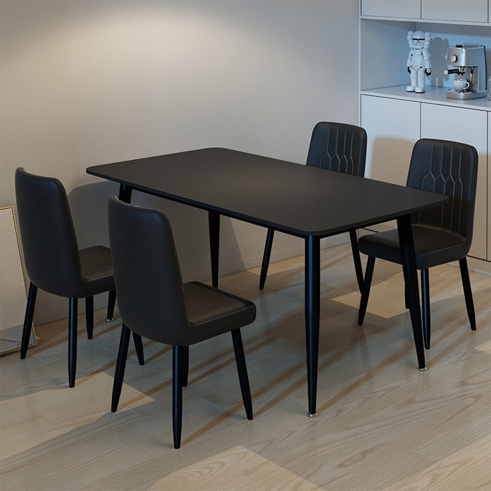 LIVARA DT1162 Minimalist Style 130-140-160-180cm Sintered Stone Dining Table-Black