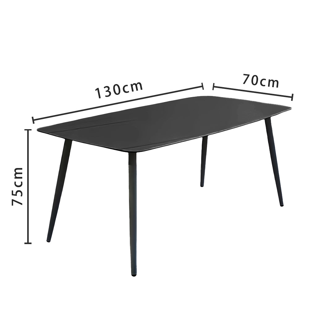 LIVARA DT1162 Minimalist Style 130-140-160-180cm Sintered Stone Dining Table-Black