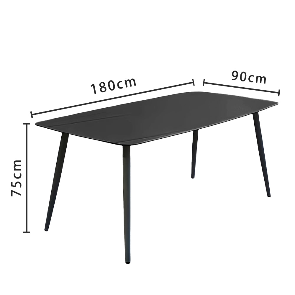 LIVARA DT1162 Minimalist Style 130-140-160-180cm Sintered Stone Dining Table-Black