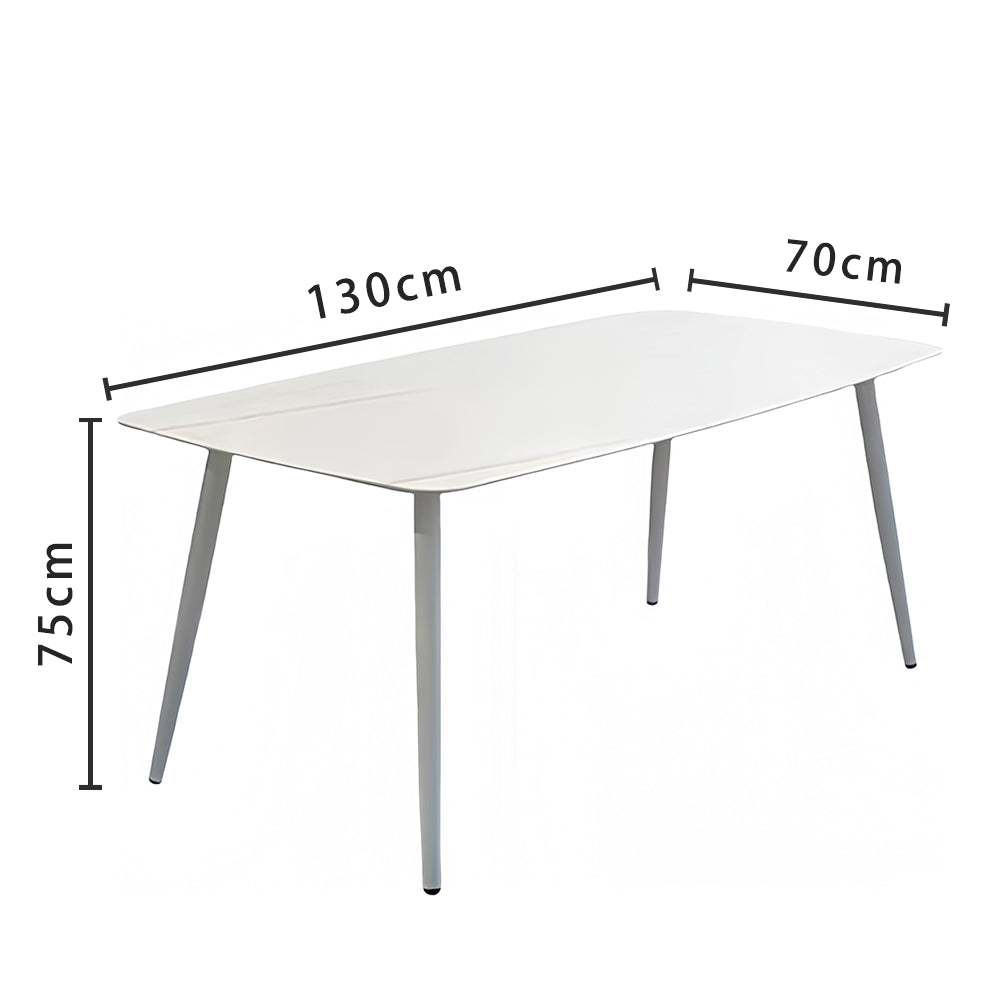 LIVARA DT1162 Minimalist Style 130-140-160-180cm Sintered Stone Dining Table-White