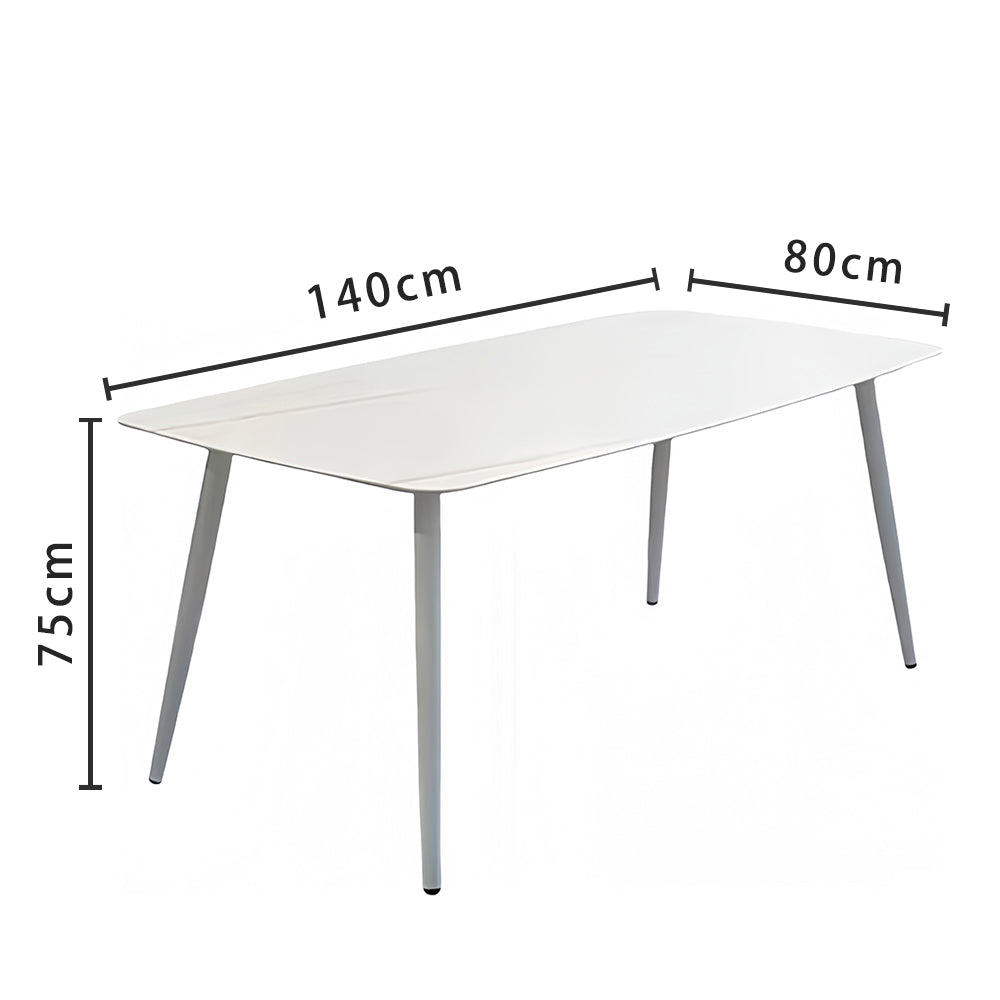 LIVARA DT1162 Minimalist Style 130-140-160-180cm Sintered Stone Dining Table-White