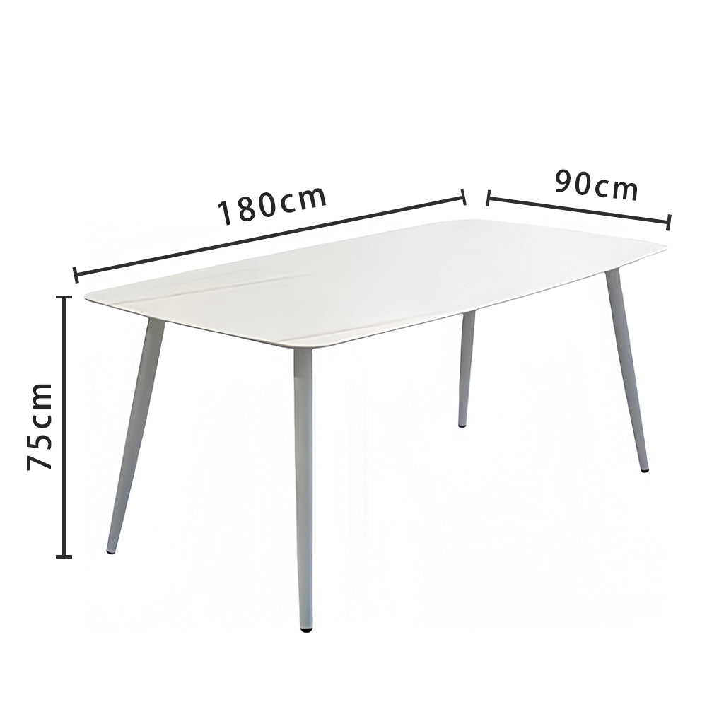 LIVARA DT1162 Minimalist Style 130-140-160-180cm Sintered Stone Dining Table-White