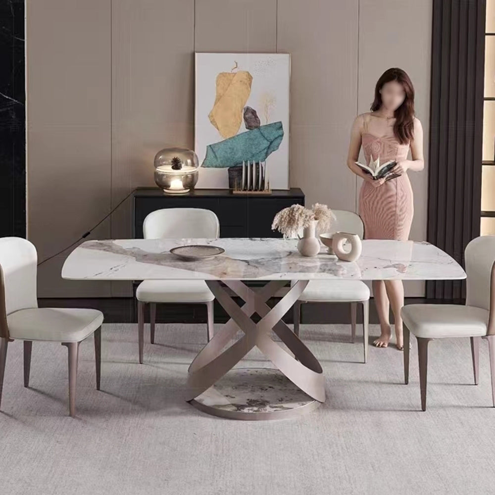 LIVARA DT1168 130/140/160/180cm Length 12mm Thickness Sintered Stone Tabletop Dining Table
