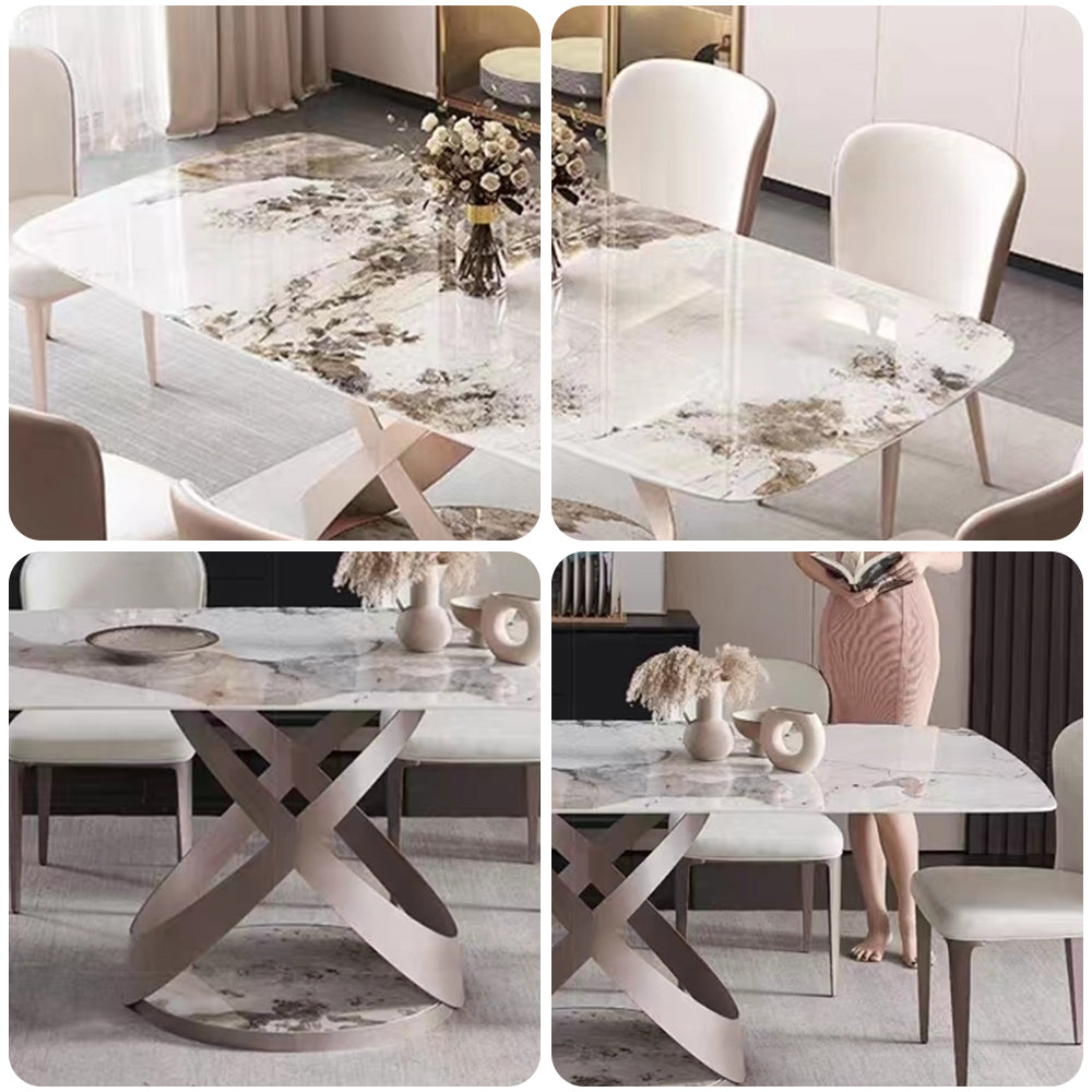 LIVARA DT1168 130/140/160/180cm Length 12mm Thickness Sintered Stone Tabletop Dining Table