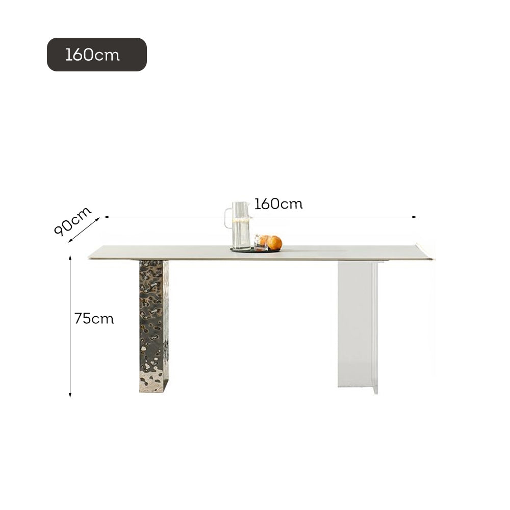 LIVARA DT1175 140/160/180cm Length 12mm Thickness Sintered Stone Tabletop Dining Table