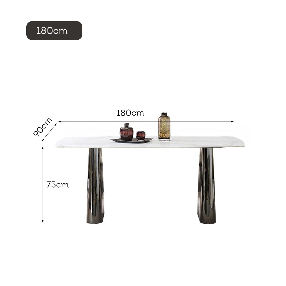 LIVARA DT1183 140/160/180cm Length 12mm Thickness Sintered Stone Tabletop Dining Table